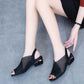 Plus Size 35-41 Summer Women Outdoor Hollow Mesh High Heels Flat Bohemian Beach Shoes Non-slip Office Lady Sandals