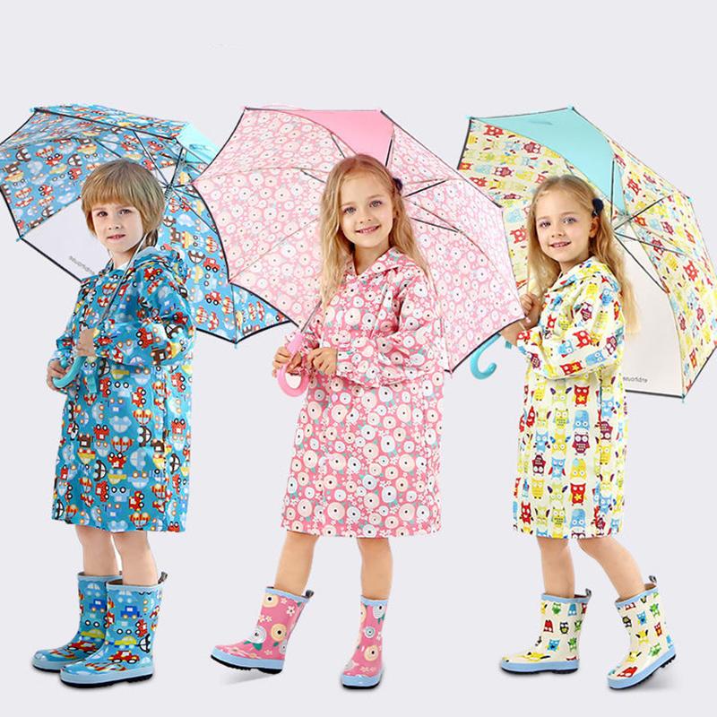 Rain Coat for Kids Waterproof Clothes 0-10 Years Children Outdoor Windproof Rainwear Cartoon Printed Kawaii Raincoats Suit