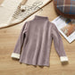Girls Plus Fleece Cationic Warm Clothes Self-heating Autumn and Winter Double-sided Fleece Turtleneck Sweater Bottoming Shirt