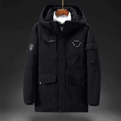 Winter Men's Down Jacket Mid-length Outdoor Thick and Warm Large Size Jacket