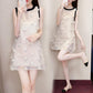 Bow Chiffon Vest Women's Summer Dress Sleeveless Round Neck Above The Knee  Home Dating Party Daily Wear