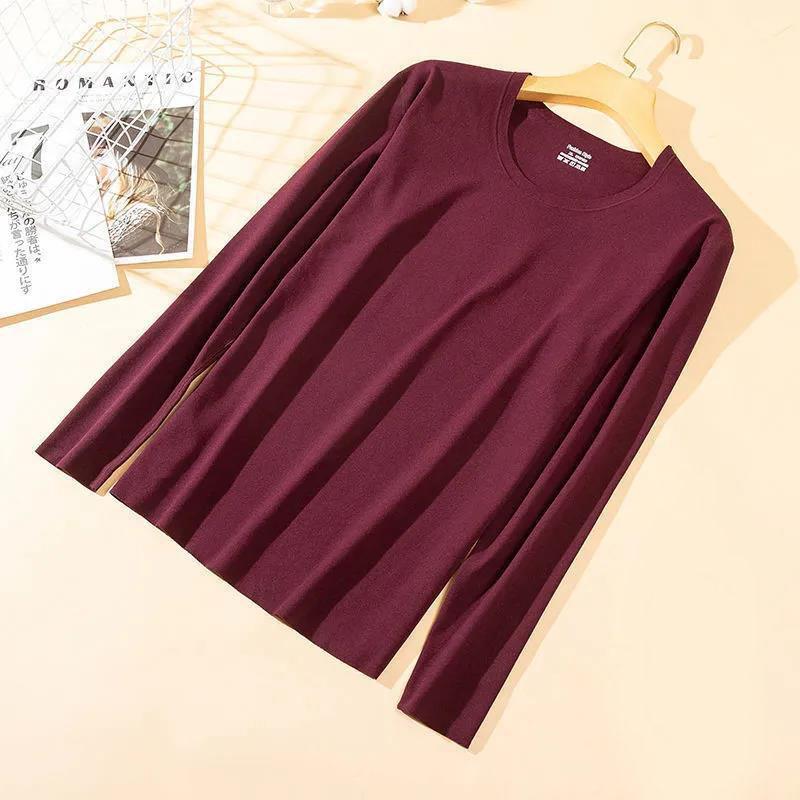 Non-marking Heating and Warm Men's Plus Velvet Thick Autumn and Winter Cold-proof Round Neck Stretch Shirt