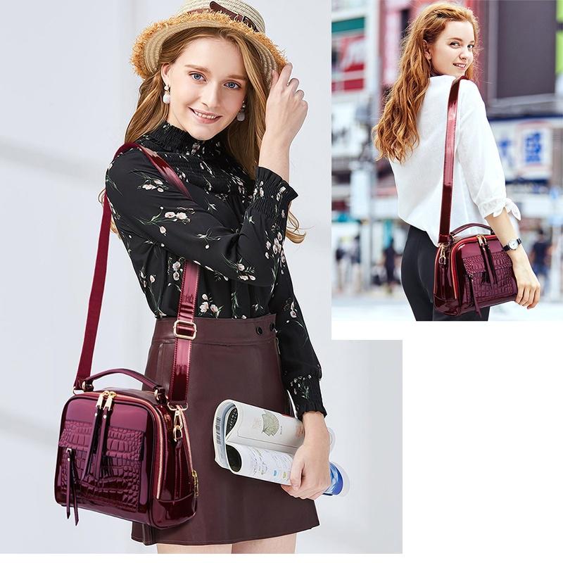 Women Leather Handbags Bag Women Crocodile Tote Female Crossbody Shoulder Bags Brand Women's