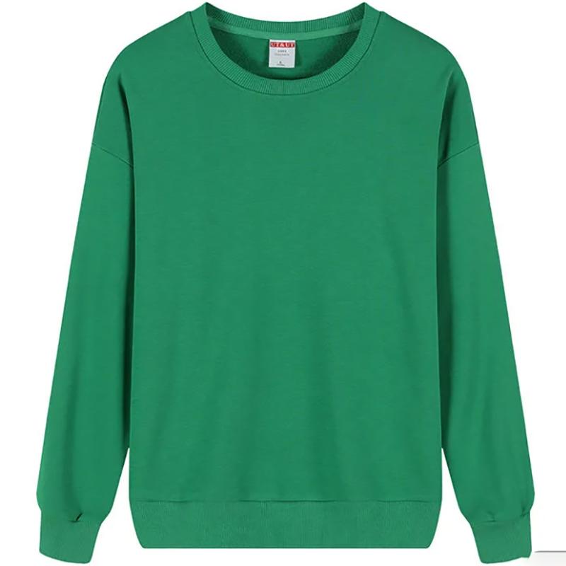 Loose Solid Color Sweater for Men with Long-sleeved Sports Wind Cotton Terry Soft and Lazy Wind Sweatershirts
