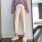 Autumn and Winter Fashion High Waist Slimming Plus Velvet Thickening Warm Radish Pants Loose Casual Straight-leg Pants Women's Trend