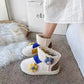 Color-blocking Snow Boots Women's Autumn and Winter Plus Velvet Cotton Shoes Thick-soled Waterproof Non-slip Short Boots