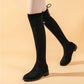 Over-the-knee Boots Women 3cm Suede Flat Bottom and Velvet Lace-up Boots High Boots Knight Boots Women Comfortable
