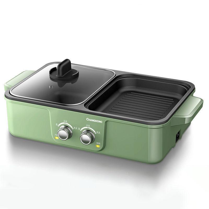 1300W 4 Person BBC Heat Pot Machine Fried Steak Pan Multi-purpose Grill Pan Smokeless Nonstick Pot for Family