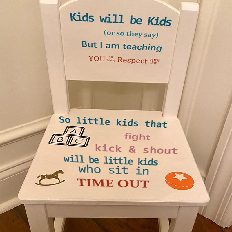 3 Set Boy's Time Out Chair Sticker Child Early Education Sticker Removable Chair Decoration Sticker for Home Decoration Christmas DIY Gift for Boy