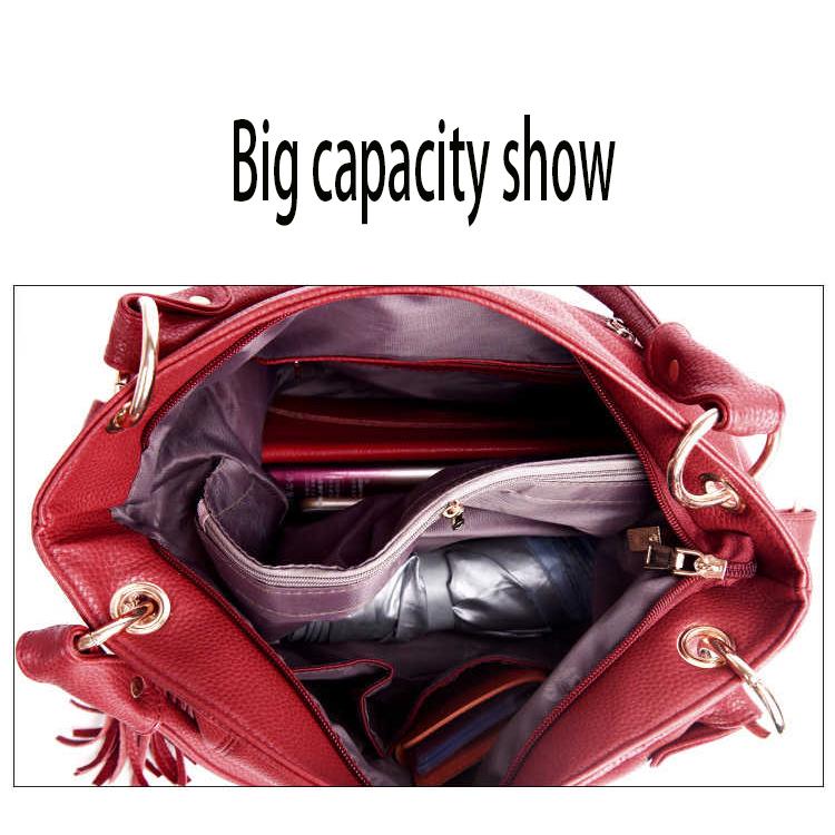 Trendy wild Woman bag Leather bag Big capacity European and American style Shoulder Handbag