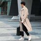 2021 New Mid-length Hong Kong Wind Over The Knee Coat British Autumn and Winter Coat
