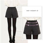 Plus Size Women Shorts Fall Winter Woolen Shorts  Wide-legged Short with Pockets Female Casual Wear