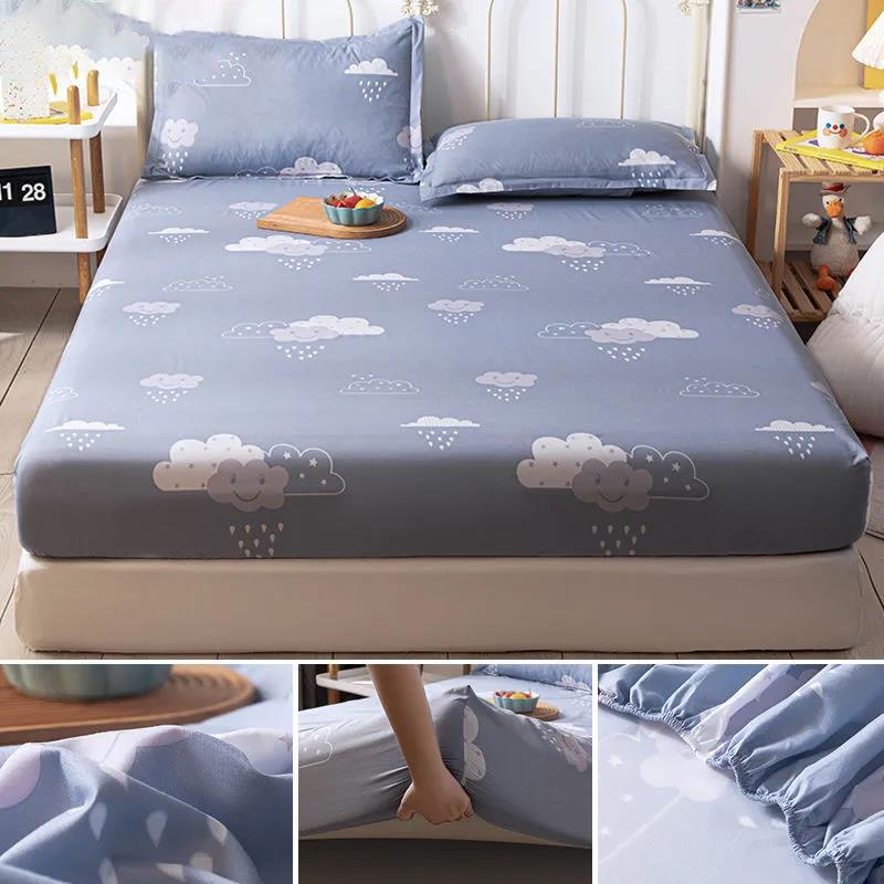 Pure Cotton Mattress Cover Single Piece Bed Cover Non-slip Fixed Bed Cover Simmons Mattress Dustproof Protective Cover