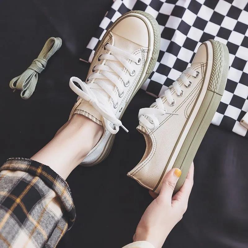 Japanese Women's White Shoes Canvas Shoes Jelly Color Female Students Korean Harajuku Sneakers