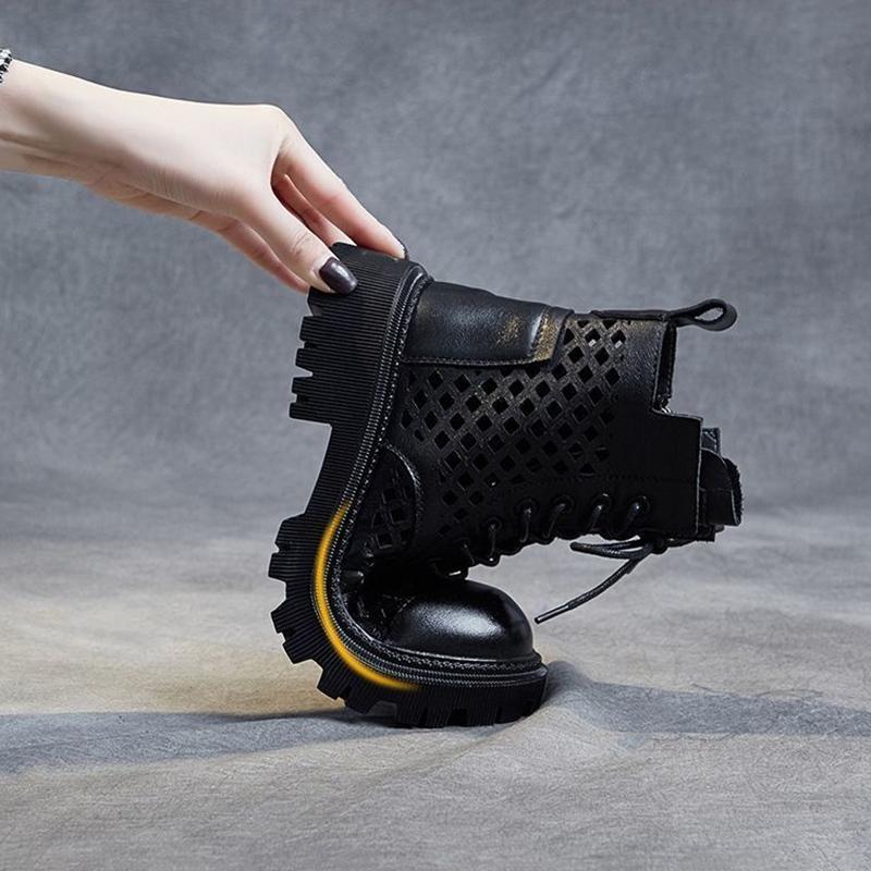 Women's British Wind Boots Platform Hollow Martin Boots Spring Sandals