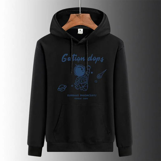 Fleece Hooded Sweater Men Trendy Handsome Loose Warm Men's Fashion Sweatshirts Men Outwear