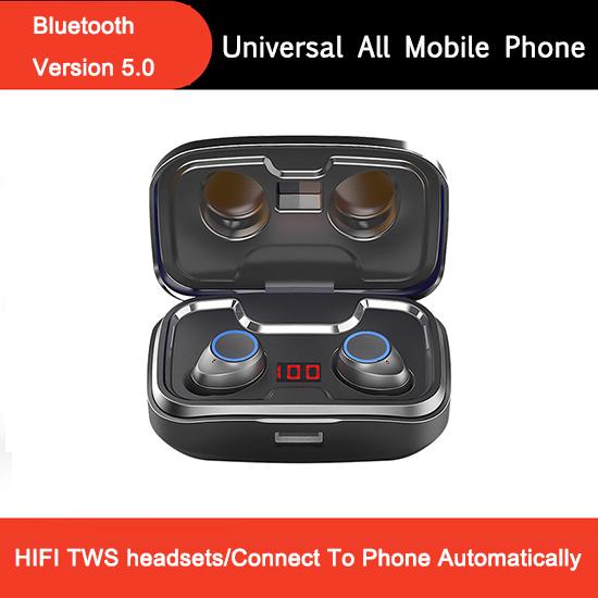 Waterproof 5.0 Earphone Bluetooth LED Touch 8D TWS Earbud Wireless Headphone Noise Reduction Headset