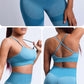 3PCS Women's Long Sleeve Yoga Clothing Set Seamless Knit Butt Lifting Pants Gym Fitness Bodybuilding Set Tracksuit Active Wear Sports Elastic Outwear