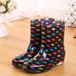 Print Rain Boots Women Waterproof Work Shoes for Girls Non Slip Anti Skip PVC Water Shoes Rain Boots Mid-Calf Boots