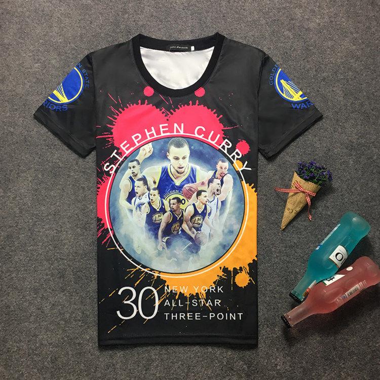 Short-sleeved T-shirt basketball T-shirt large size basketball clothes men's summer 3D printing