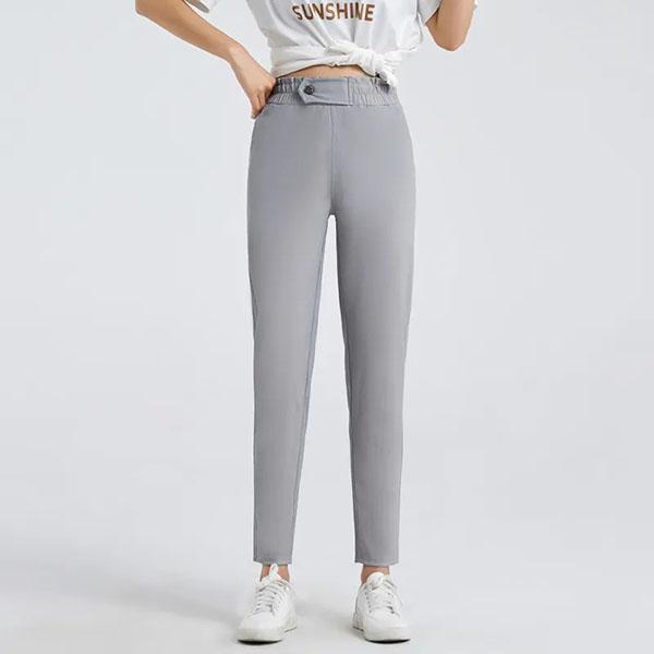 S-3XL Female Solid Color Thin Casual Cropped Pants Sports Sweatpants Women's Spring Summer Large Size Loose Long Harem Pants