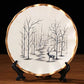 21cm Flower Bird Tree Deer Lacquer Porcelain Plate European Style Decoration Present Style Decoration
