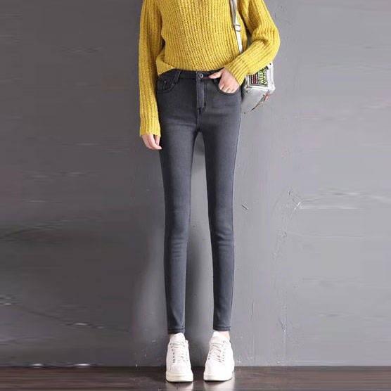Plus Size Winter Jeans for Women Female High Waist Skinny Thick Casual Trousers Velvet Denim Pants