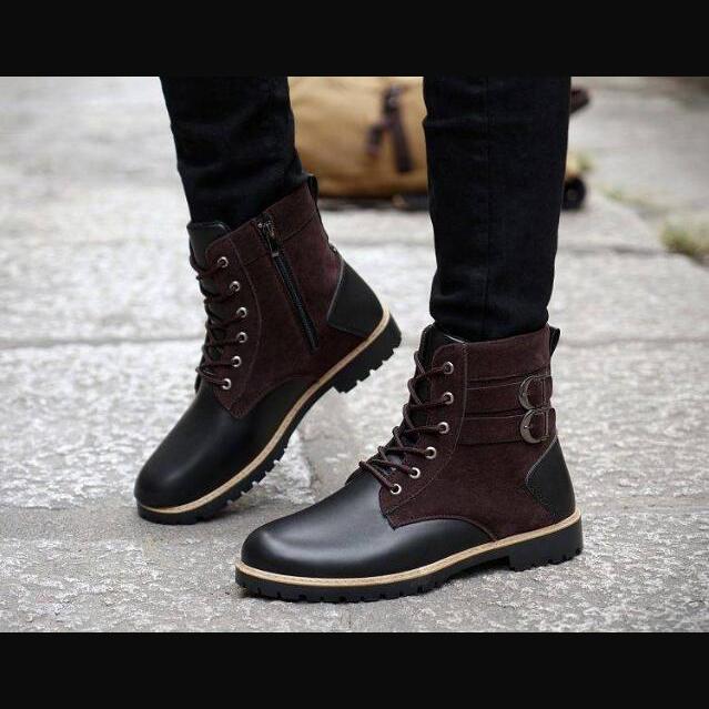 British Style Retro Men's Martin Boots Military Boots Work Boots High Top Shoes All-match Boots Men