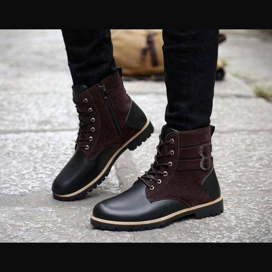 British Style Retro Men's Martin Boots Military Boots Work Boots High Top Shoes All-match Boots Men