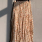 Female Natural Pleated Small Floral Print Chiffon Skirt Summer High Waist Slim Versatile Holiday Skirt