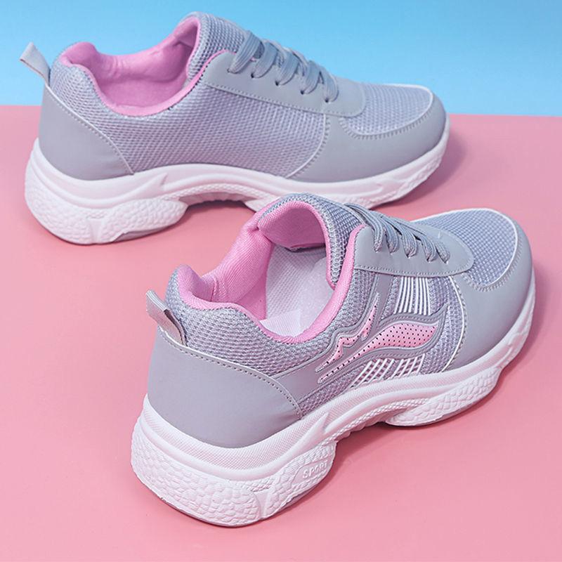 Spring and Autumn Sports Shoes Girls Running Non-slip Thick-soled Casual Shoes Students All-match