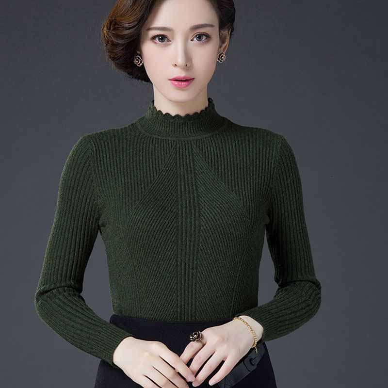 Winter Women's Woolen Sweater  Thickened Warm Turtleneck Sweater Slim Cashmere Sweater Jumper Tops