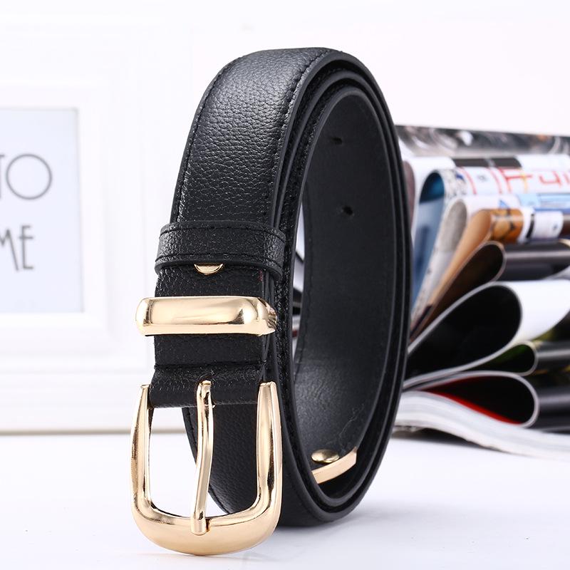 Fashion Men Women Buckle-Free Elastic Belt Leather Waistband for Jeans Pants