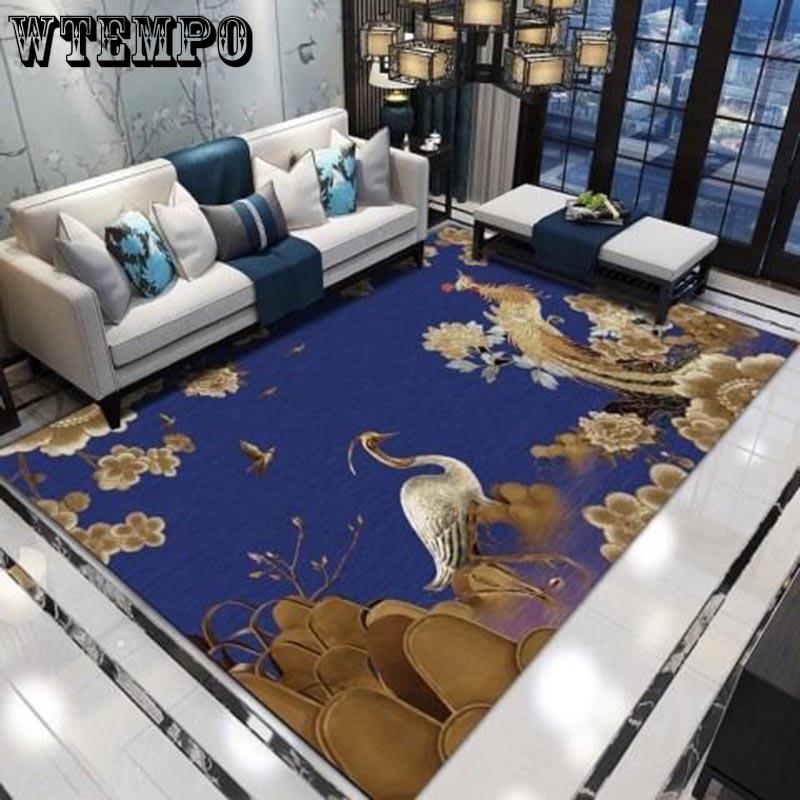 3D Household Yoga Rug Mat Retro Chinese Style Carpets Living Room Bedroom Study Bedside Carpet Decor