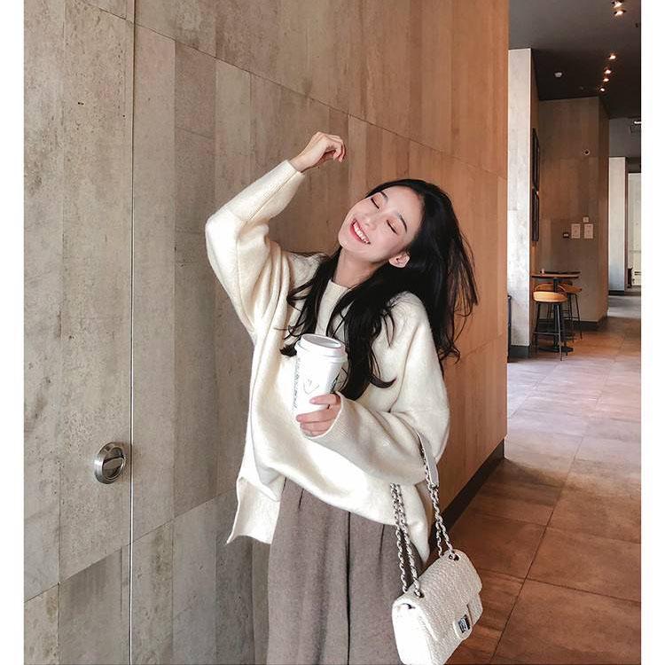 Loose Pullover Sweater Women's Winter Round Neck Long-sleeved Wild Thickening Sweater