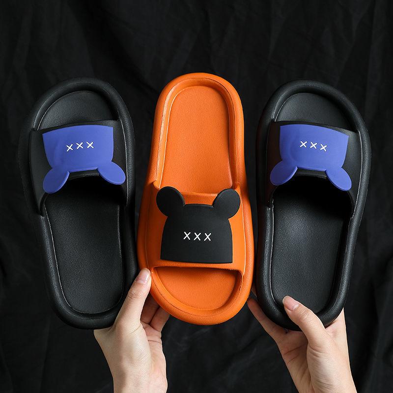 WTEMPO Slippers Women External Wear Cartoon Thick Bottom Soft Like Bread Lightweight  Non-slip Beach Bedroom Home Bathroom