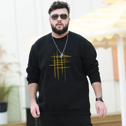 Autumn/winter Cotton Thick Plus Size Men's Sweater Plus Fertilizer To Increase Loose Casual Warm Long-sleeved Sweatshirts