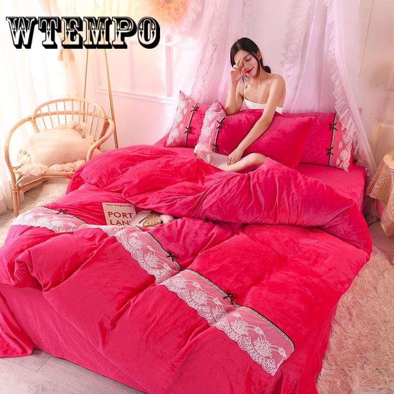 4pcs Home Bedding Sets Bed Linen Duvet Cover Flat Sheet Bedding Set Winter King Queen,bed Set 2019