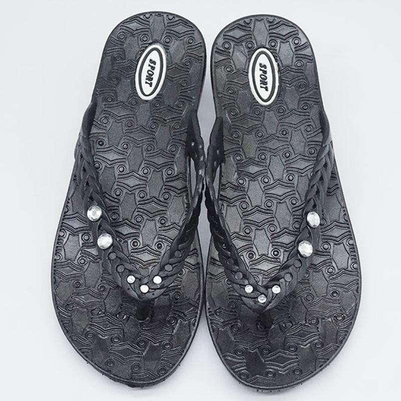 Non-slip Deodorant Flip Flops Women's Summer Fashion Outer Wear Flat-bottomed Casual Non-slip Beach Sandals and Slippers