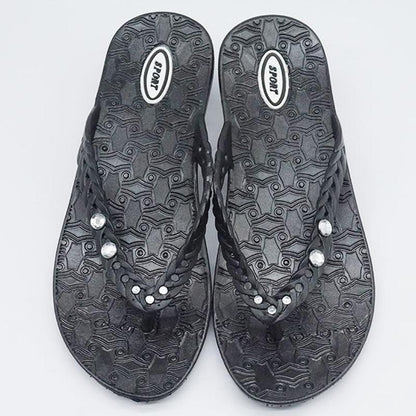 Non-slip Deodorant Flip Flops Women's Summer Fashion Outer Wear Flat-bottomed Casual Non-slip Beach Sandals and Slippers