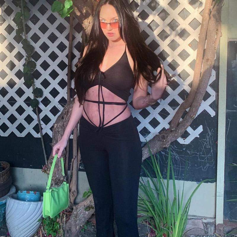 2pcs Casual Women Two Piece Sets Summer Sleeveless Vest Tops + Slim Pants Suit Fashion O Neck Backless Outfits Streetwear