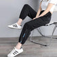 Ice Silk Quick-drying Sports Pants Women's Summer Loose and Thin Large Size Waisted Nine Points Casual Harem Pants