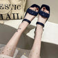 Women's Summer Sandals High Heels Solid Color All-match Non-slip Wear-resistant Shoes