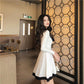 Fashion slim skirt dress female long-sleeved spring and autumn dress female lace sailor suit
