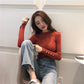Autumn and Winter Slim-fit Sweater Half-high Collar Knitted Bottoming Shirt Simple Black Long-sleeved Youth Female Jacket