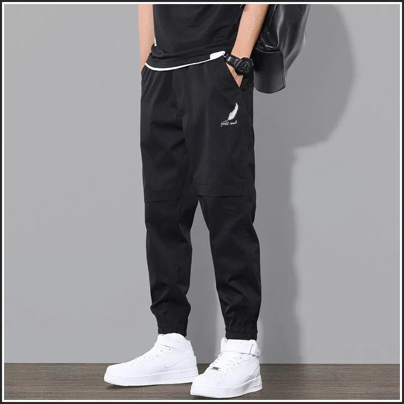 Youth Multi-pocket Overalls Loose Feet Tightened Sweatpants Sports Pants Men's Spring and Autumn Large Size Casual Trousers