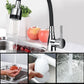 Polished Chrome Black Single Handle Kitchen Basin Faucet 360 Degree Rotating