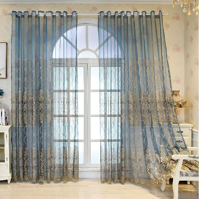 Luxury Sheer Curtains for Living Room  Bedroom Kitchen Tulle Curtains for Windows Voile Yarn Curtains  for Bedroom