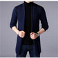 Sweater Jacket Men's Autumn and Winter Slim Long Solid Color Knitted Jacket Fashion Men's Casual Sweater Cardigan Jacket