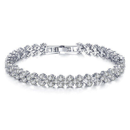 Roman bracelet with Austrian zircon bracelet Fashion European and American zirconium inlaid bracelet Zircon Bracelet
